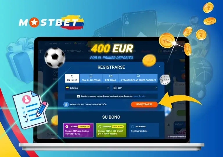 Formulario de registro en Mostbet Colombia